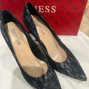 Guess Black Lace Heels